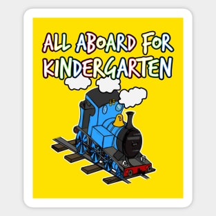 All Aboard For Kindergarten Steam Train (Blue) Sticker